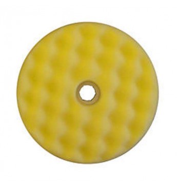 Dvipusė geltona gofruota poliravimo kempinė 150 mm  greitos fiksacijos  