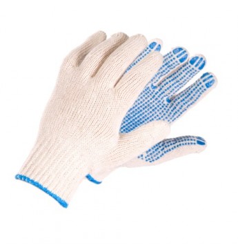 Knitted Gloves With PVC, 700G, Size 10