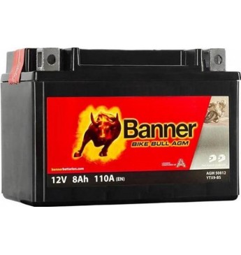 Banner 8Ah Bike Bull AGM 12V 90A akumuliatorius 150x87x105mm  