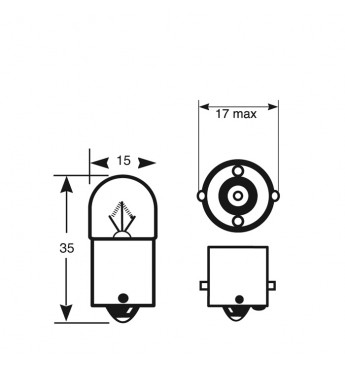 Lemputė RING 12V 5W BA15s  