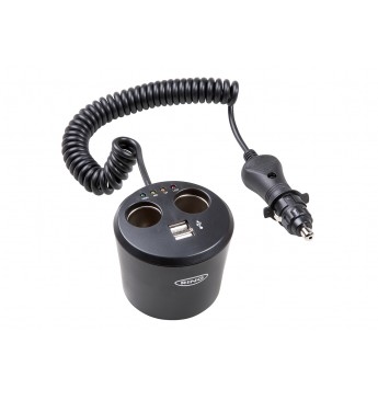 Adapteris RING 12V 2xUSB + 2x12v, 1 vnt.  