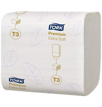 WC popierius TORK Premium T3 baltas, 2 sl., 252 lapelių  